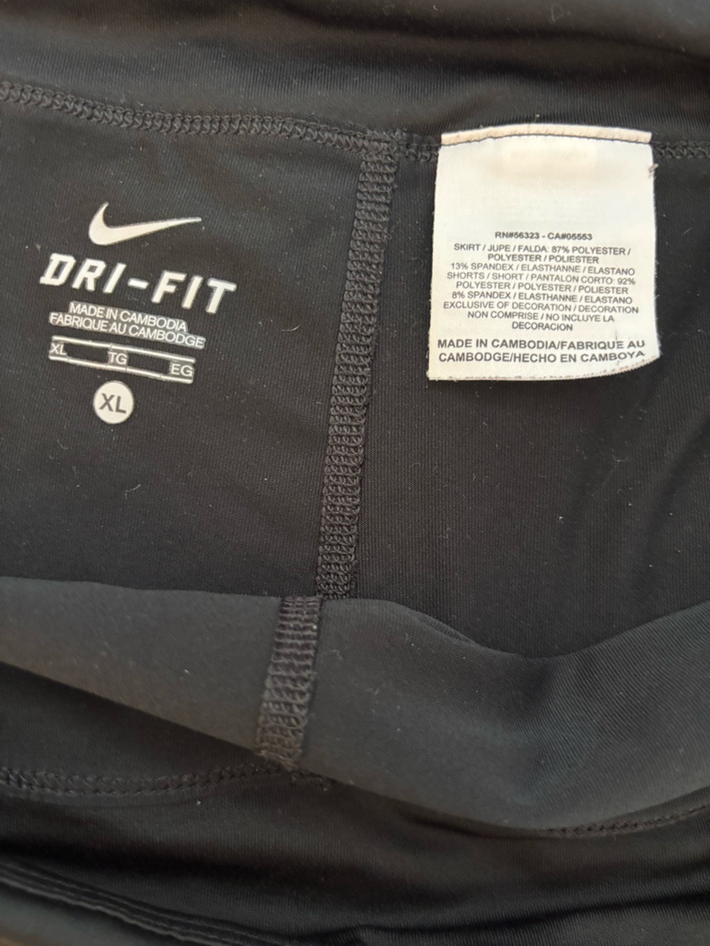 Nike Dri Fit XL Black White Athletic Tennis Golf Skort Built In Shorts - Picture 3 of 6